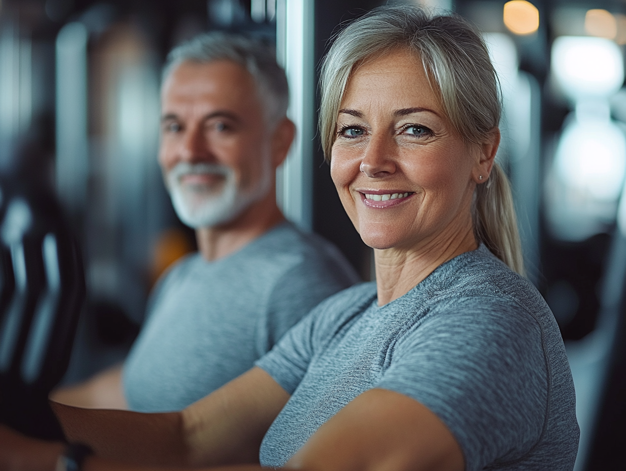 Щастливо семейство по време на фитнес занятие